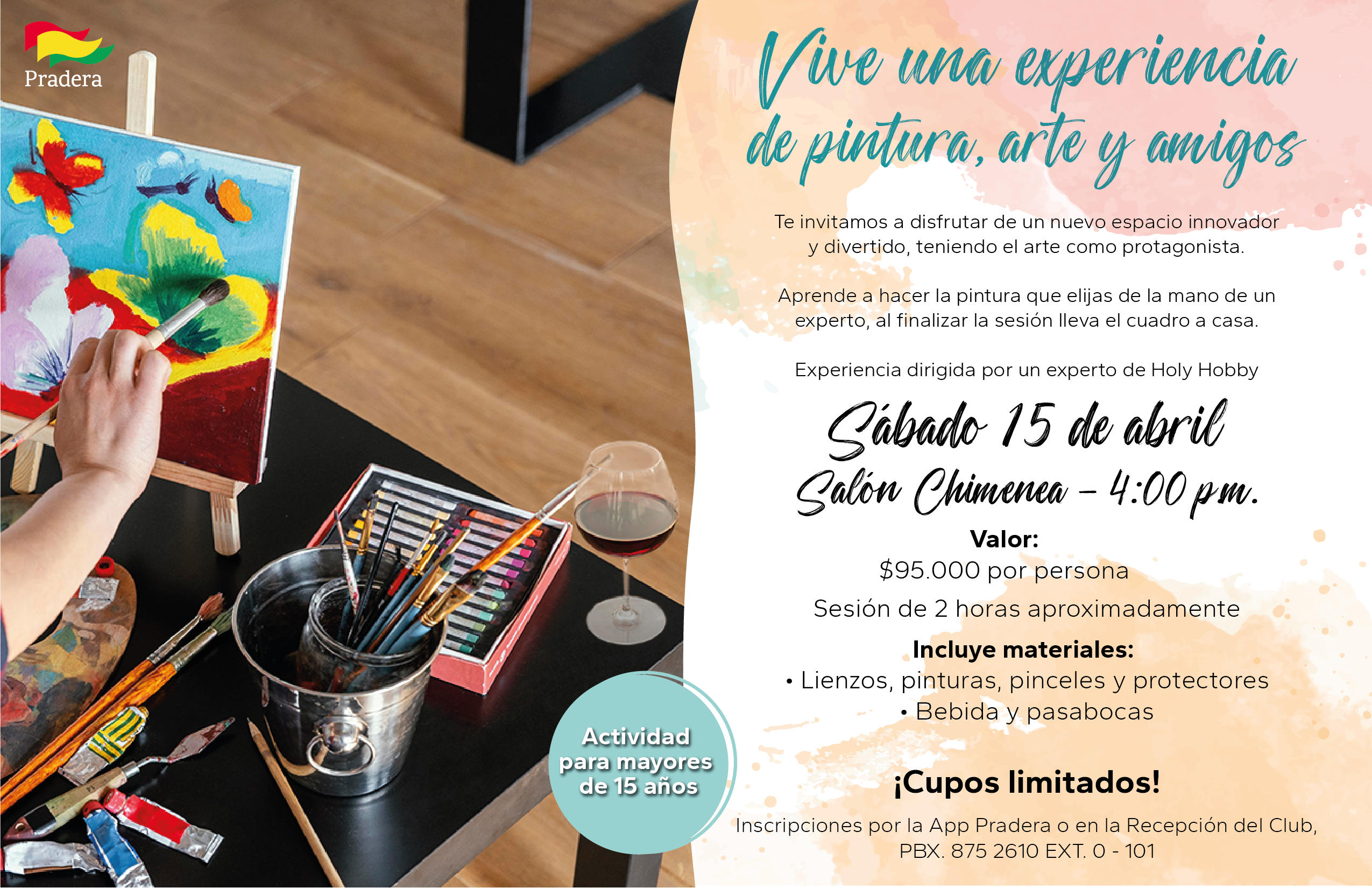 Vive una experiencia de pintura, arte y amigos – Club la Pradera